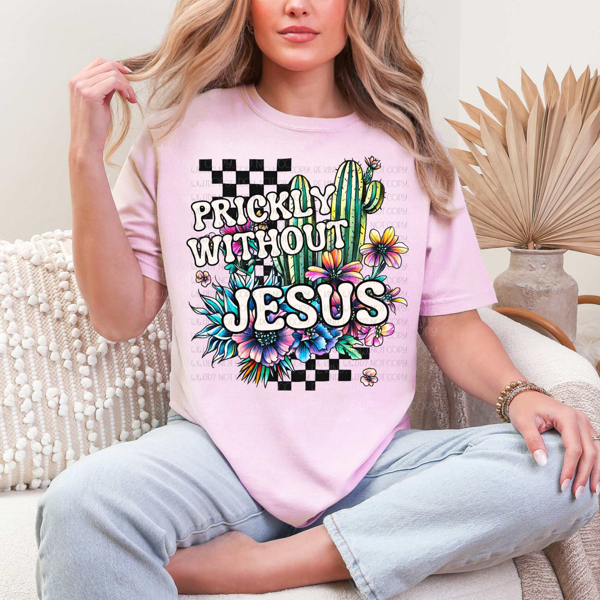 Prickly without Jesus DTF transfer