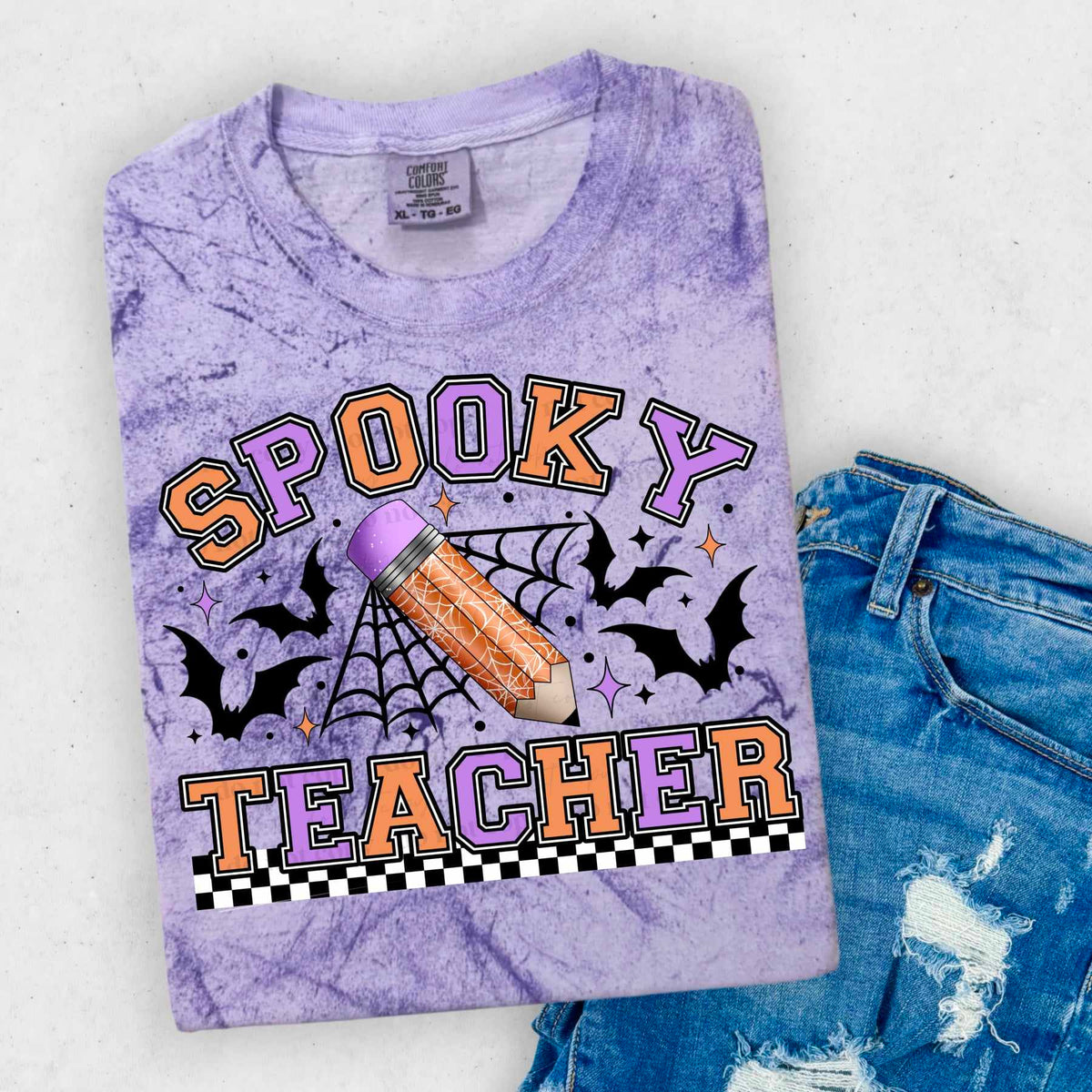 Spooky teacher purple and orange (CSC) 50143 DTF transfer