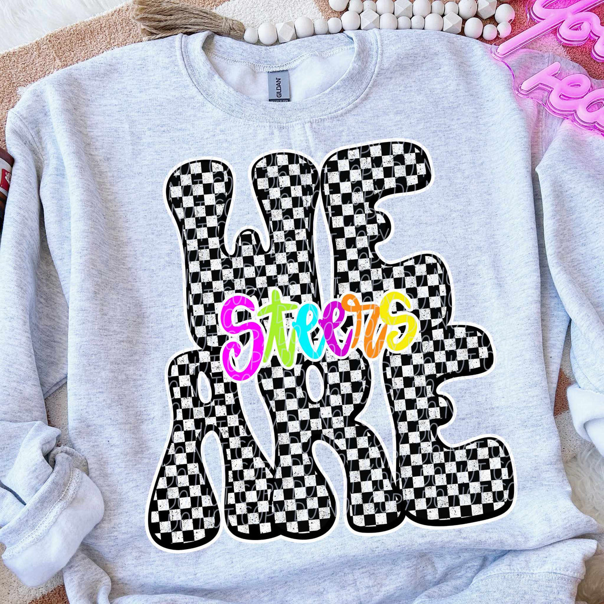 We are Steers rainbow checkered (City) DTF transfer