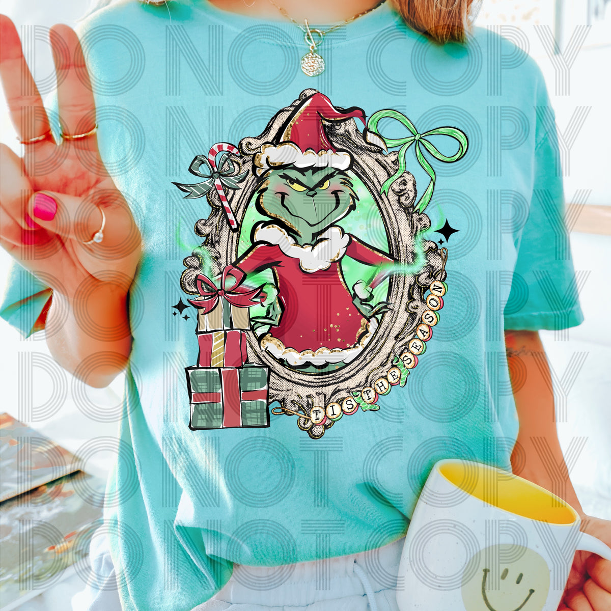 Green guy oval frame renewed DTF transfer