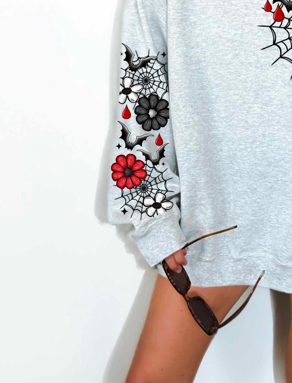 Bat and red flower SLEEVE (CSC) 44883 DTF transfer