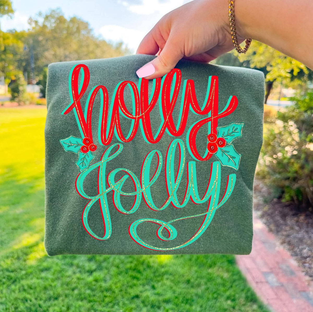 Holly jolly red/green sunday special 113426 DTF transfer