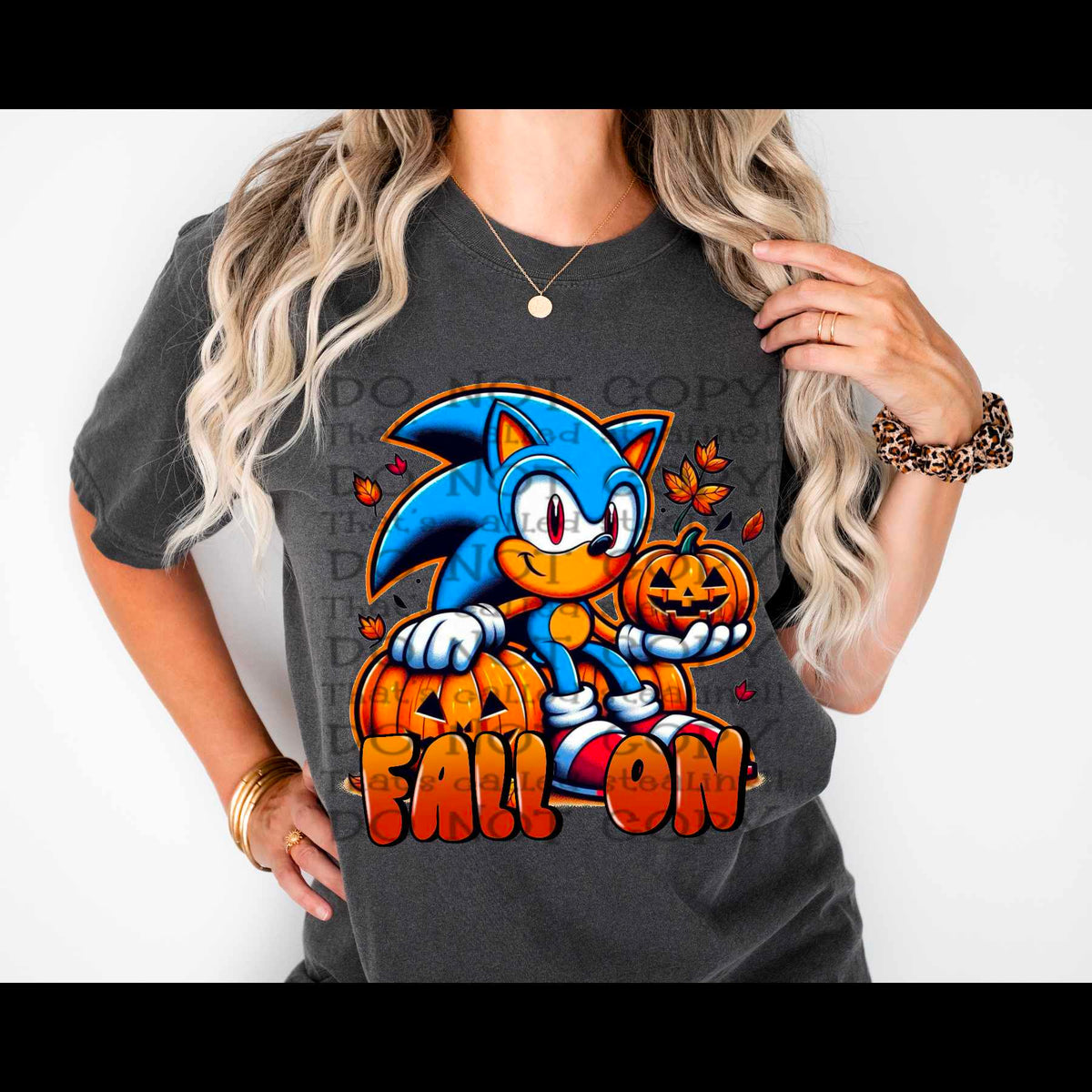 Fall on blue hedgehog DTF transfer
