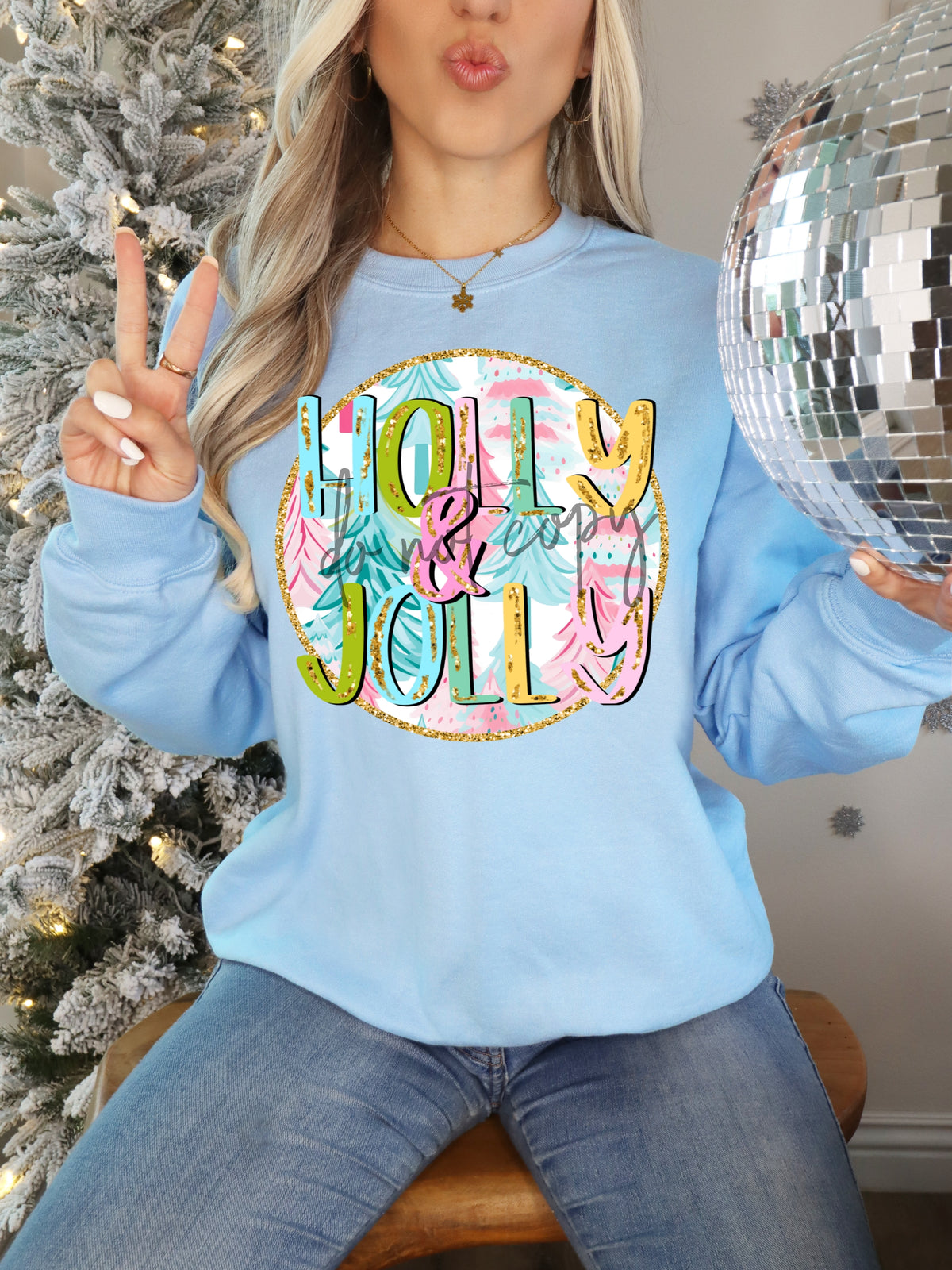 Holly jolly pastels circle sunday special DTF transfer