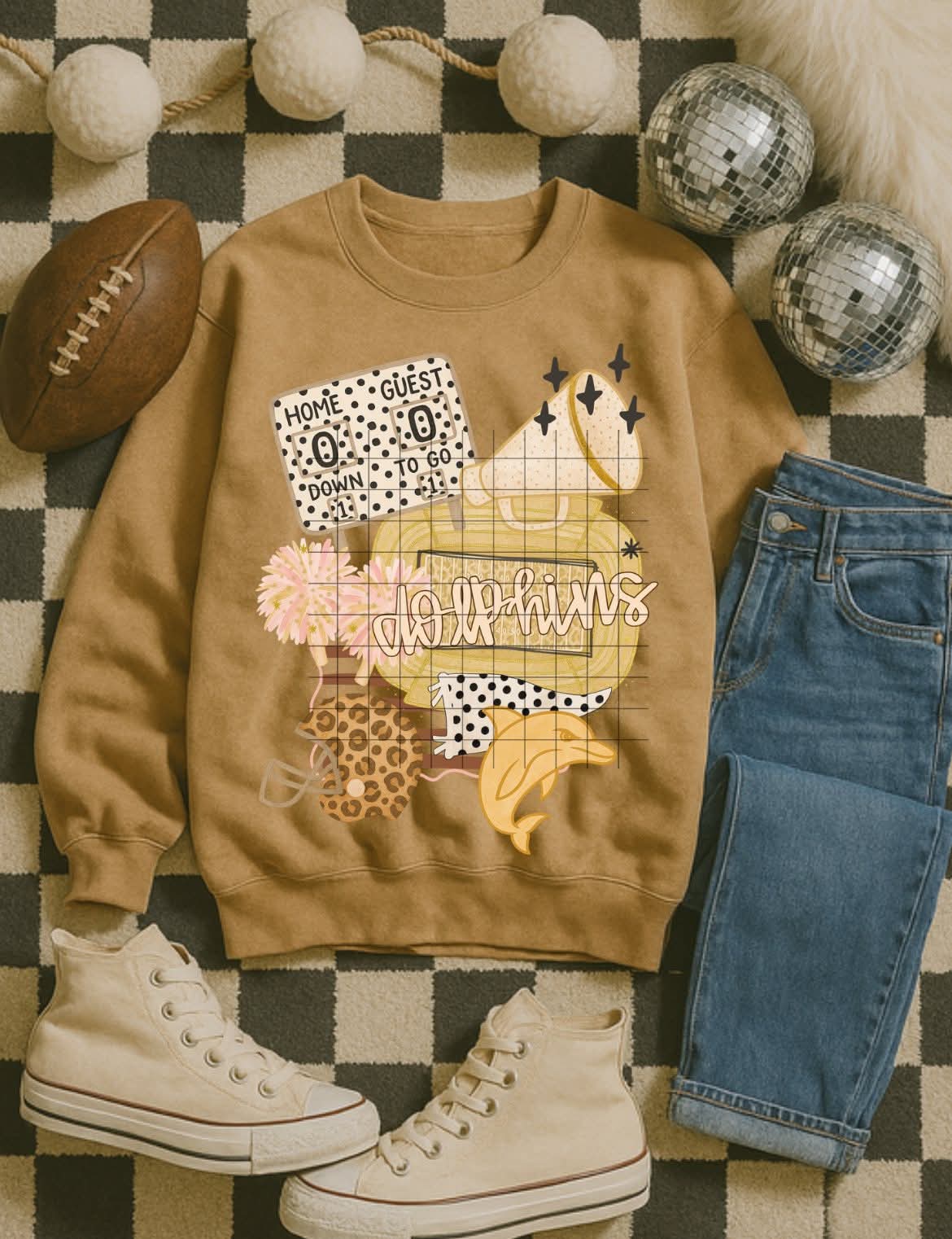 Dolphins beige (City) DTF transfer