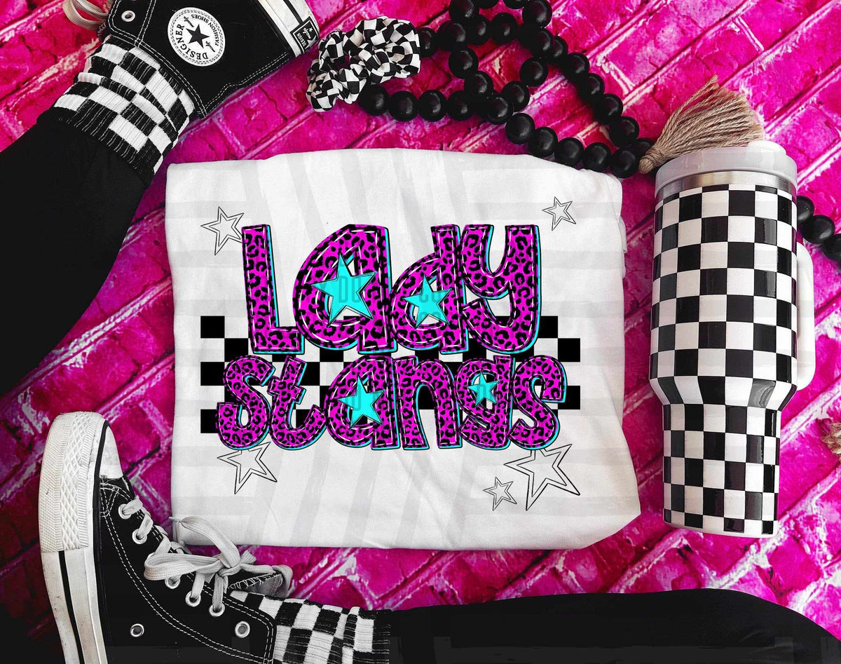 Lady Stangs Pink Leopard Neon (Caplinger) DTF transfer