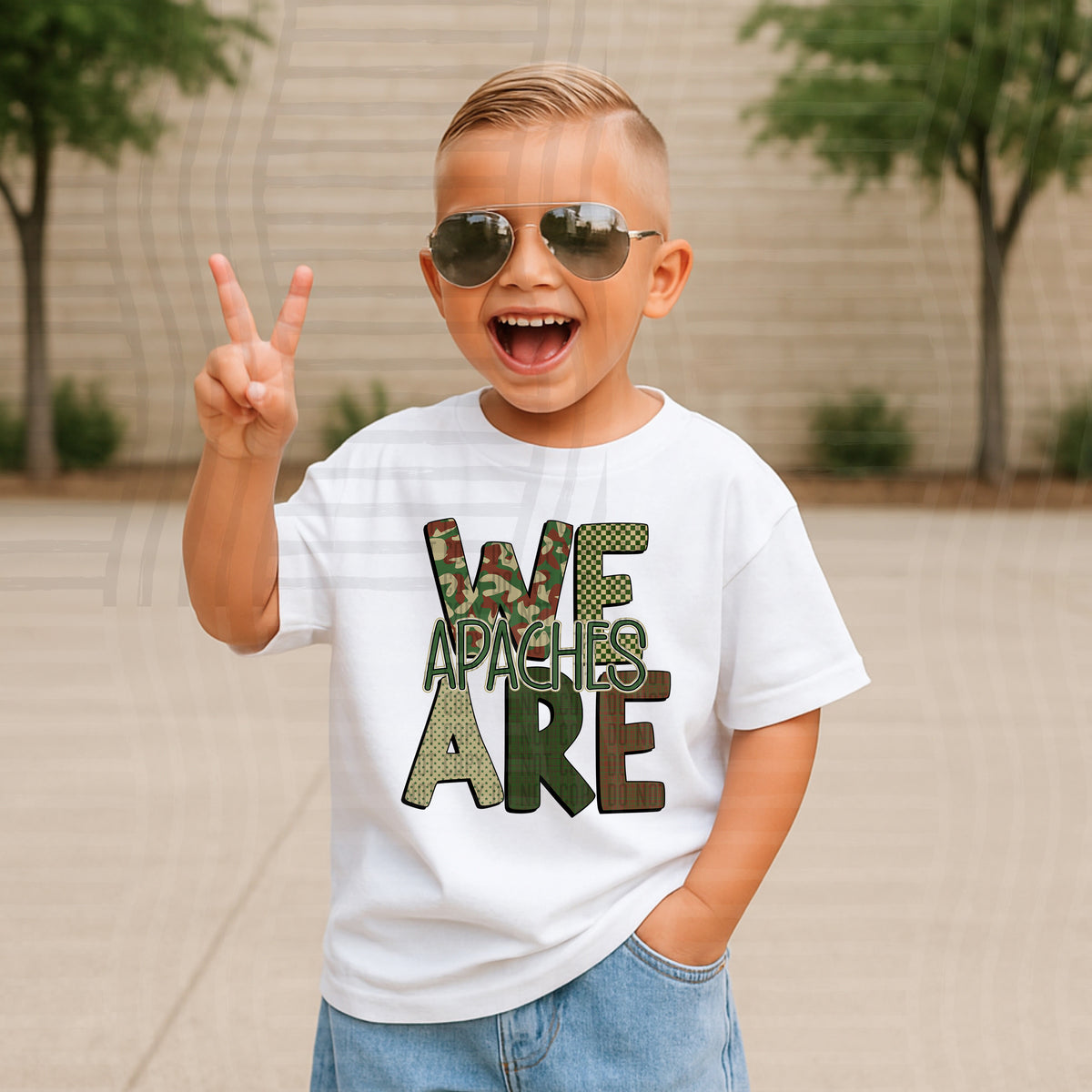 We are apaches camo caplinger DTF transfer