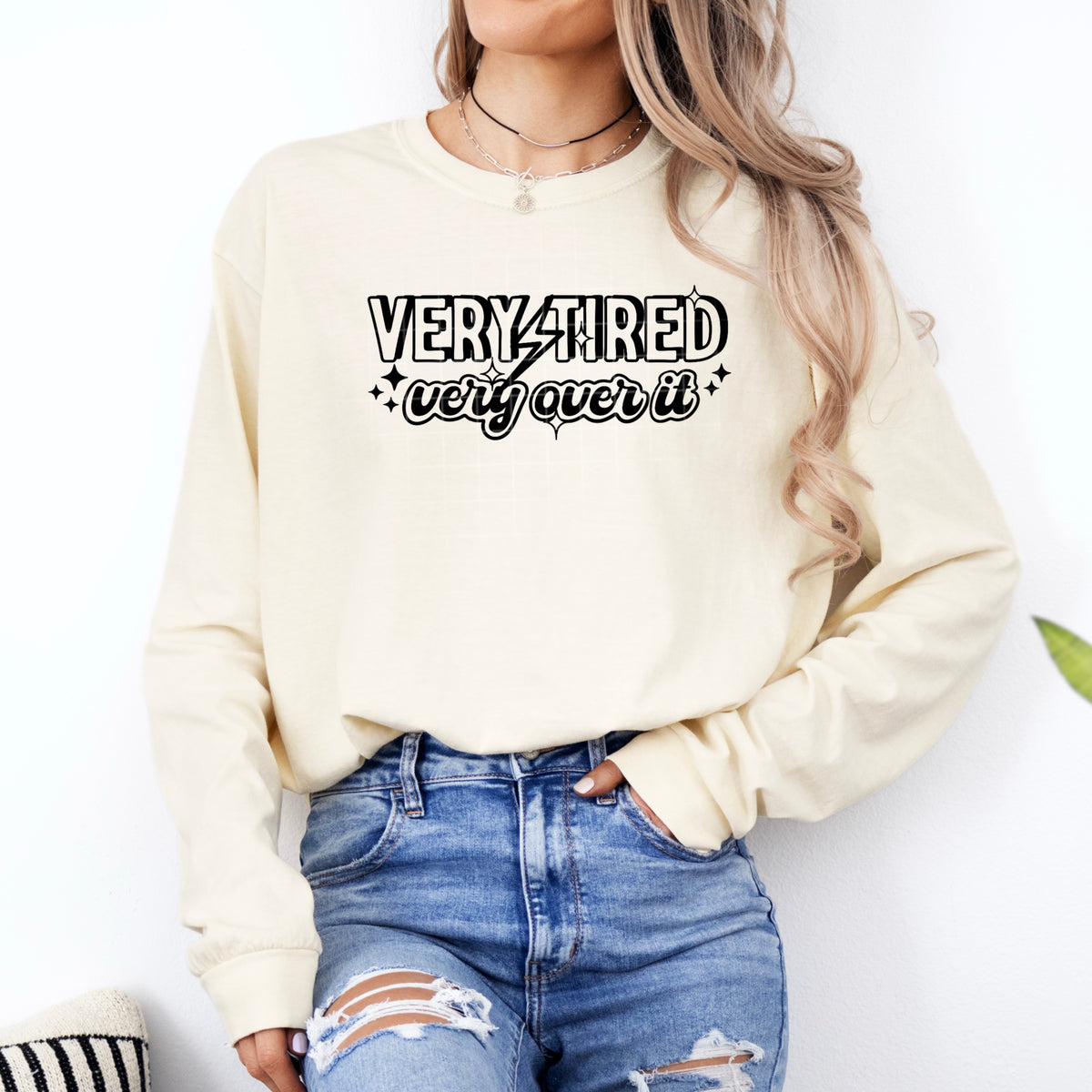 Very tired very over it BLACK CSC DTF transfer