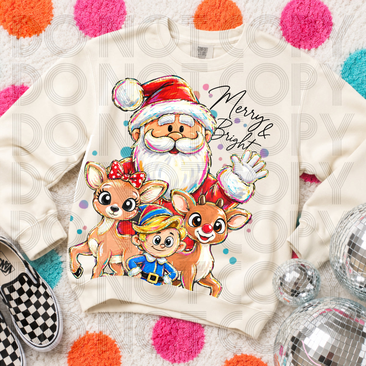 Merry & bright Santa and friends Renewed Sunday Special DTF transfer