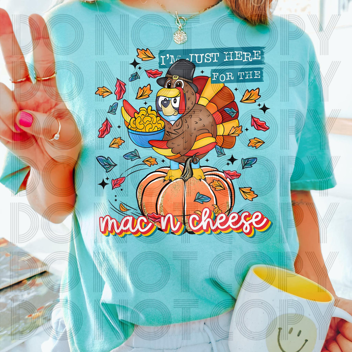 I'm just here for the mac n cheese turkey blue heelers 111101 DTF transfer