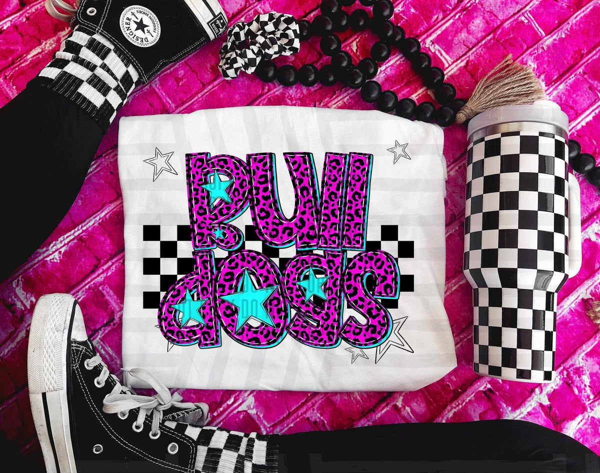 Bulldogs Pink Leopard Neon (Caplinger) DTF transfer