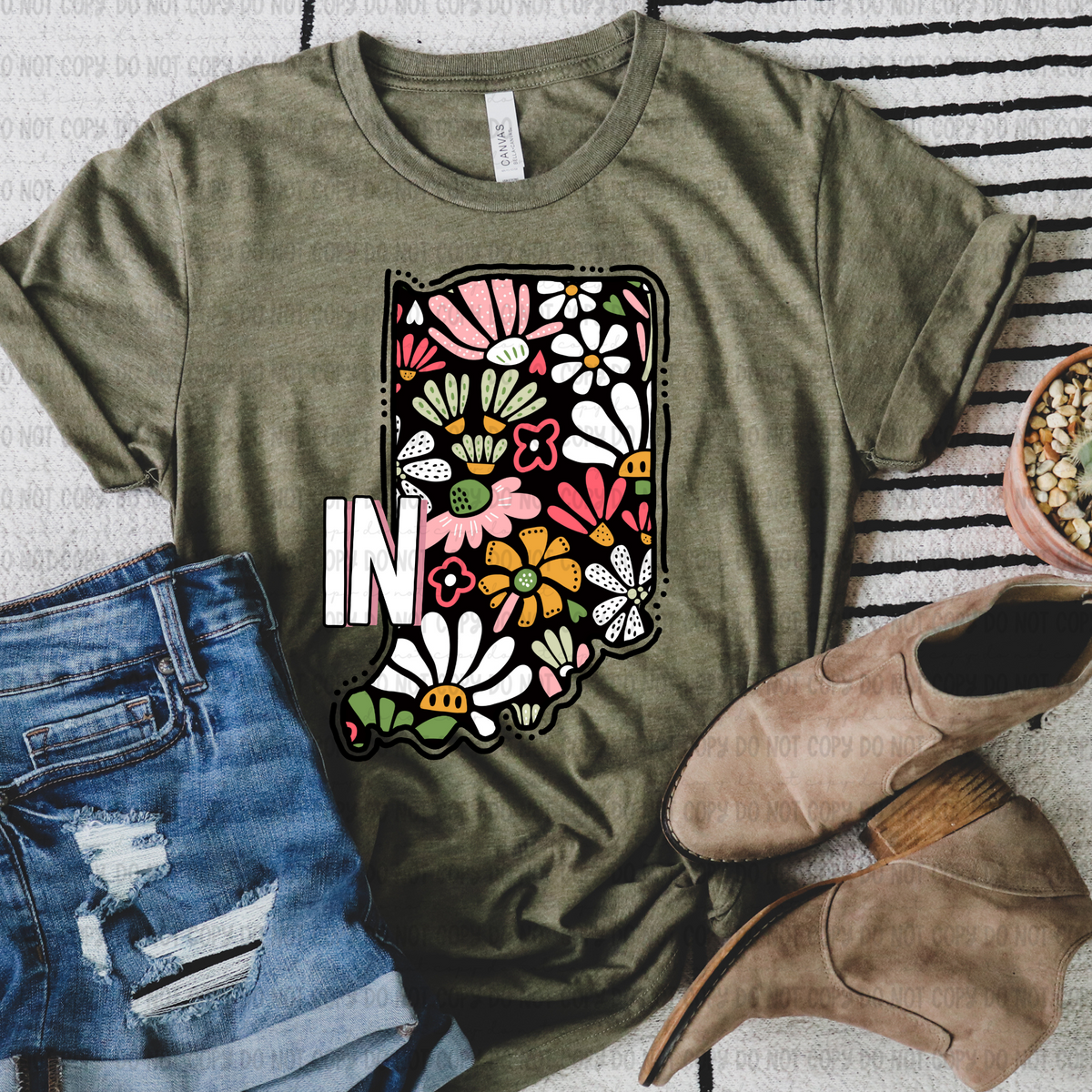 Floral states black background REVEL