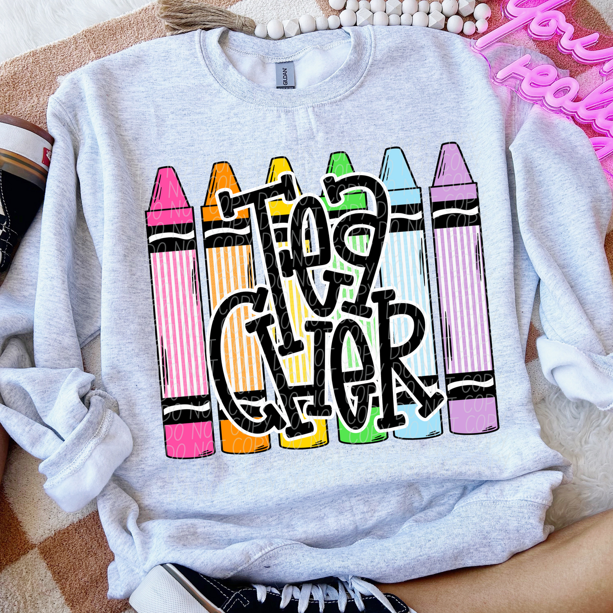 Teacher crayons GIRL CITY  DTF transfer