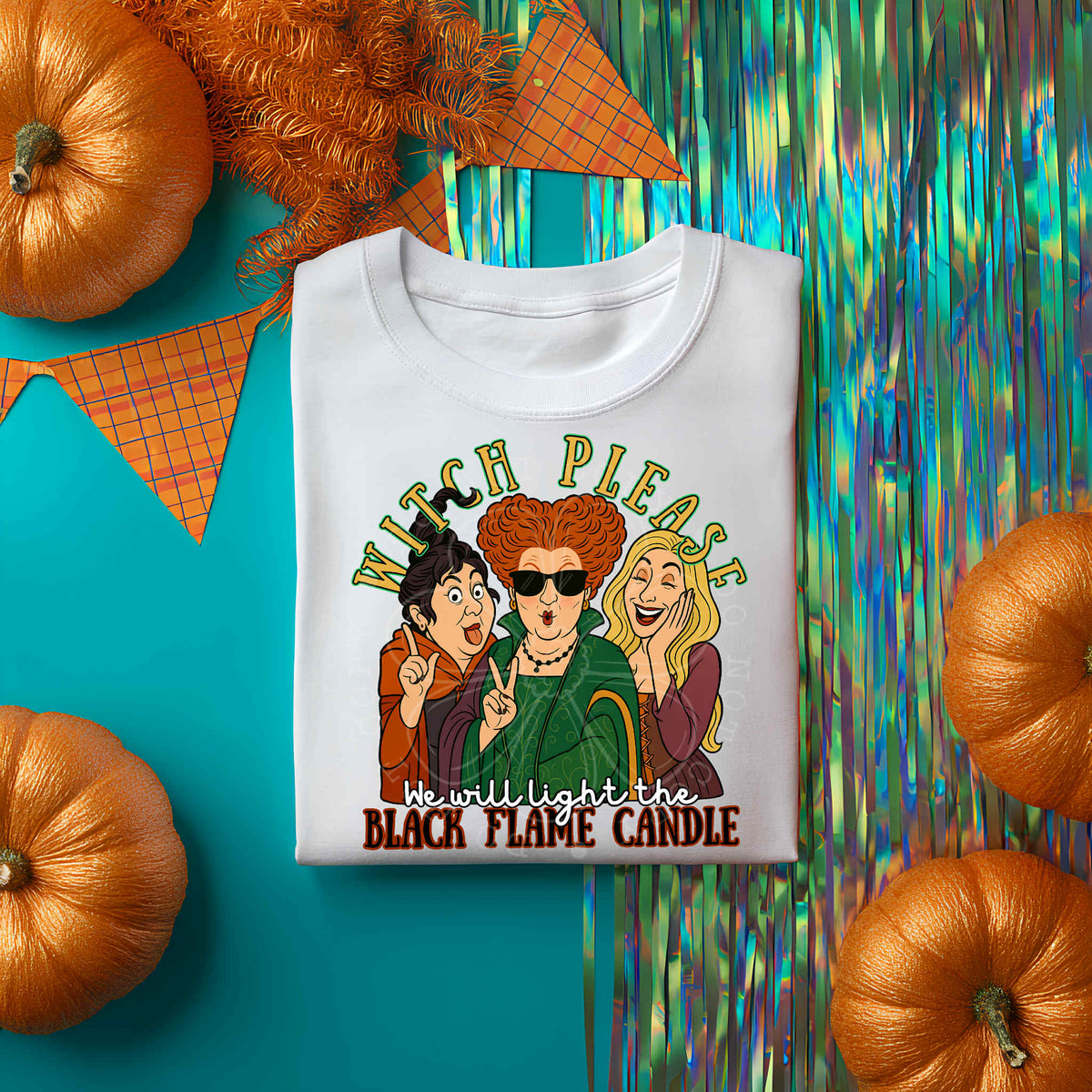 Witch please we will light the black flame candle DTF transfer
