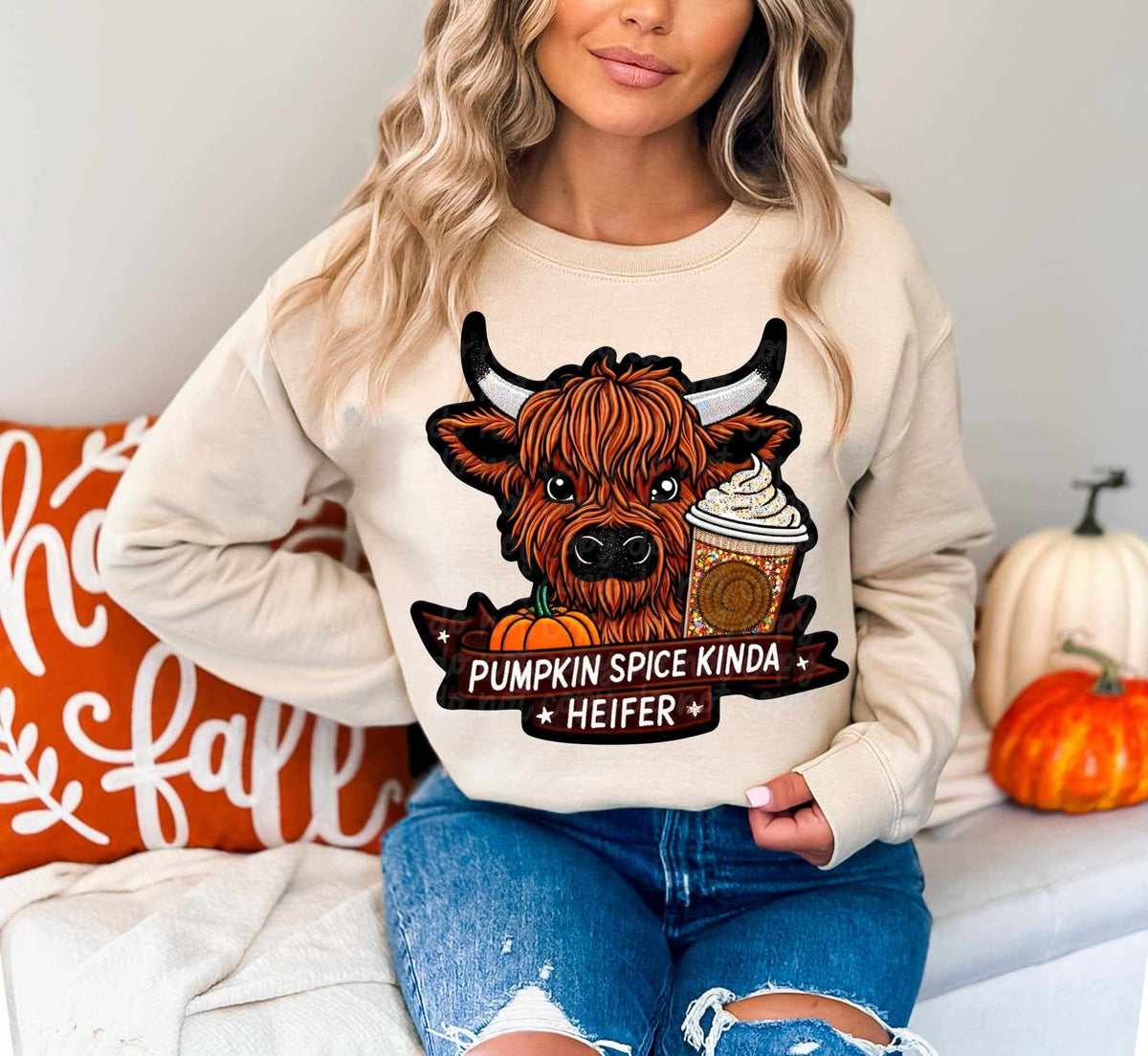 Pumpkin spice kinda heifer exclusive 44828 DTF transfer