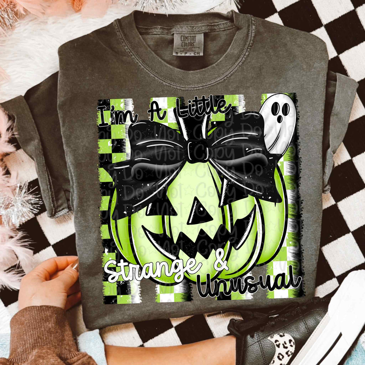 I'm a little strange and unusual green pumpkin DTF transfer