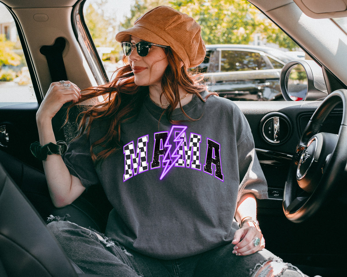 Mama PURPLE lightning bolt 68737 DTF transfer