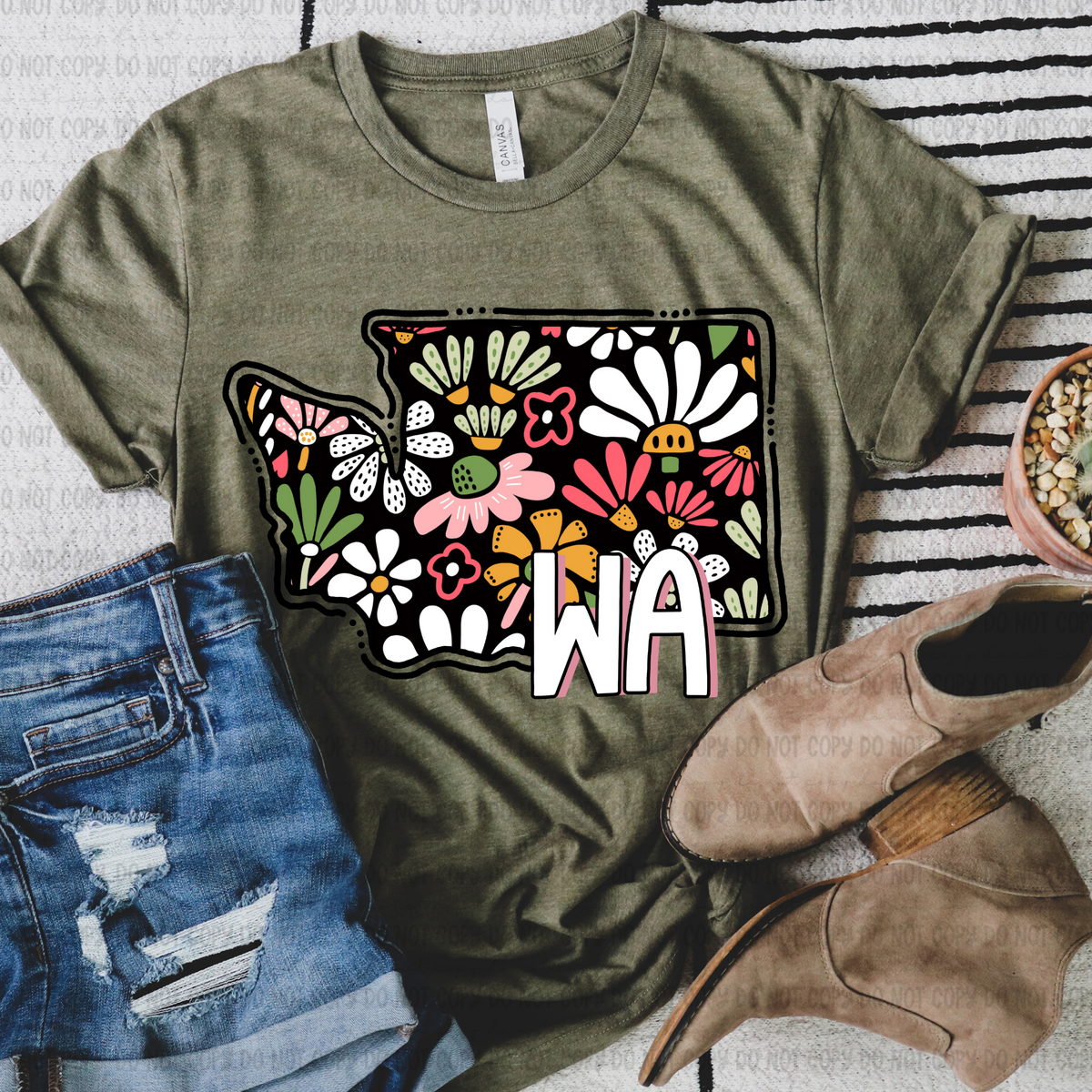 Floral states black background REVEL