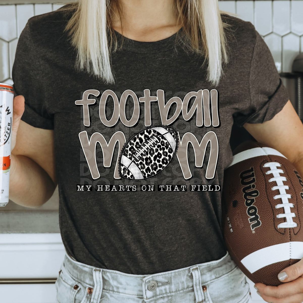Football mom leopard football PH Sunday Special DTF