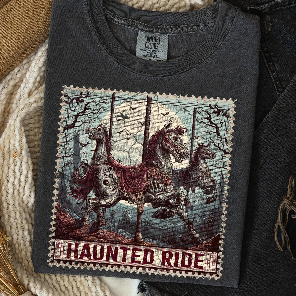 Haunted ride stamp (TTD) DTF transfer