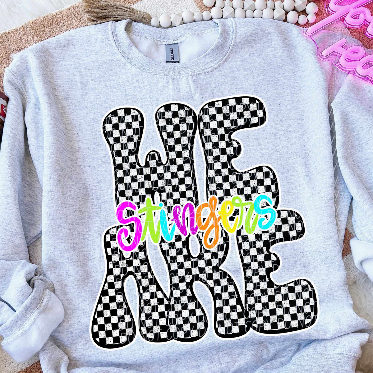 We are Stingers rainbow checkered (City) DTF transfer