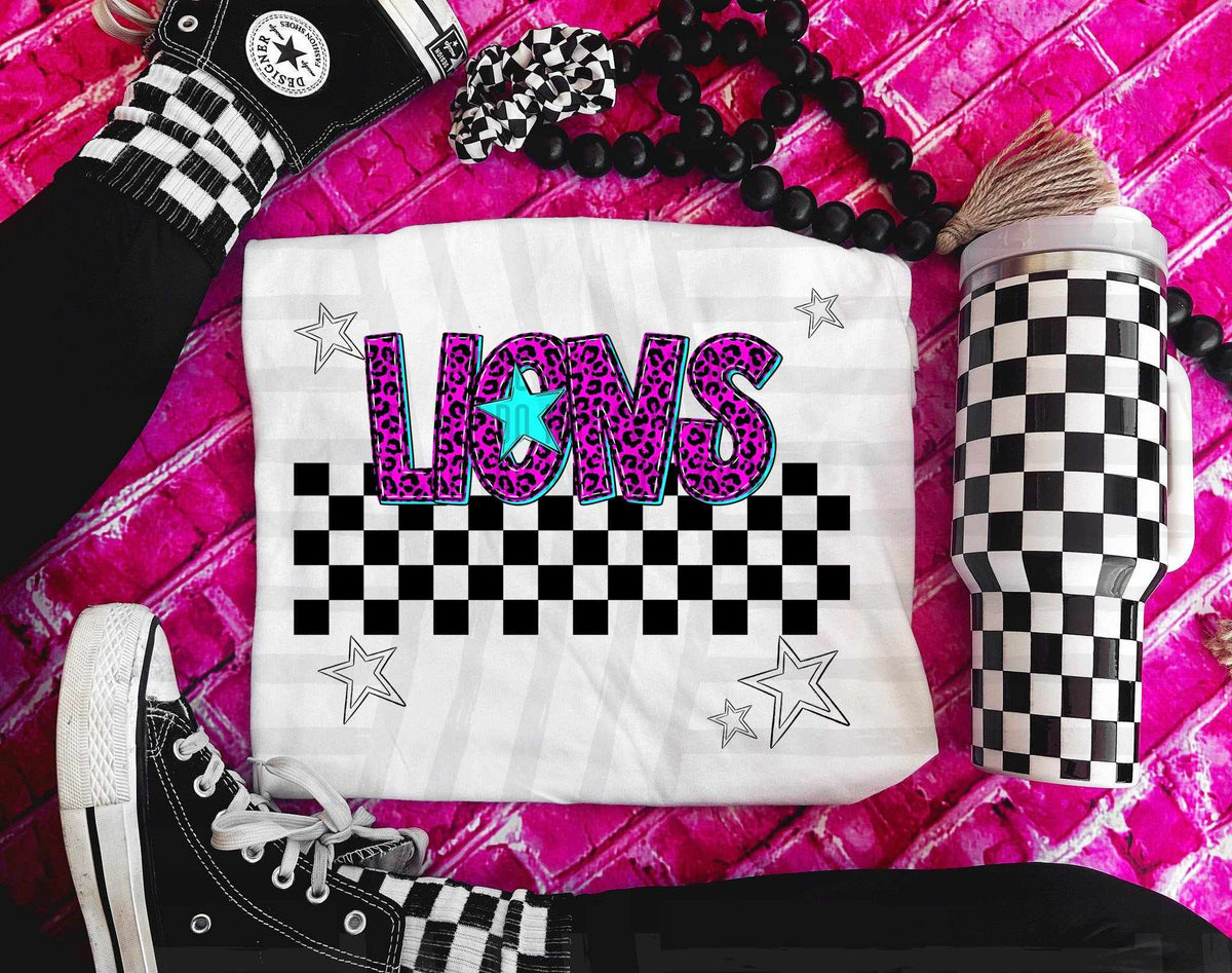 Lions Pink Leopard Neon (Caplinger) DTF transfer