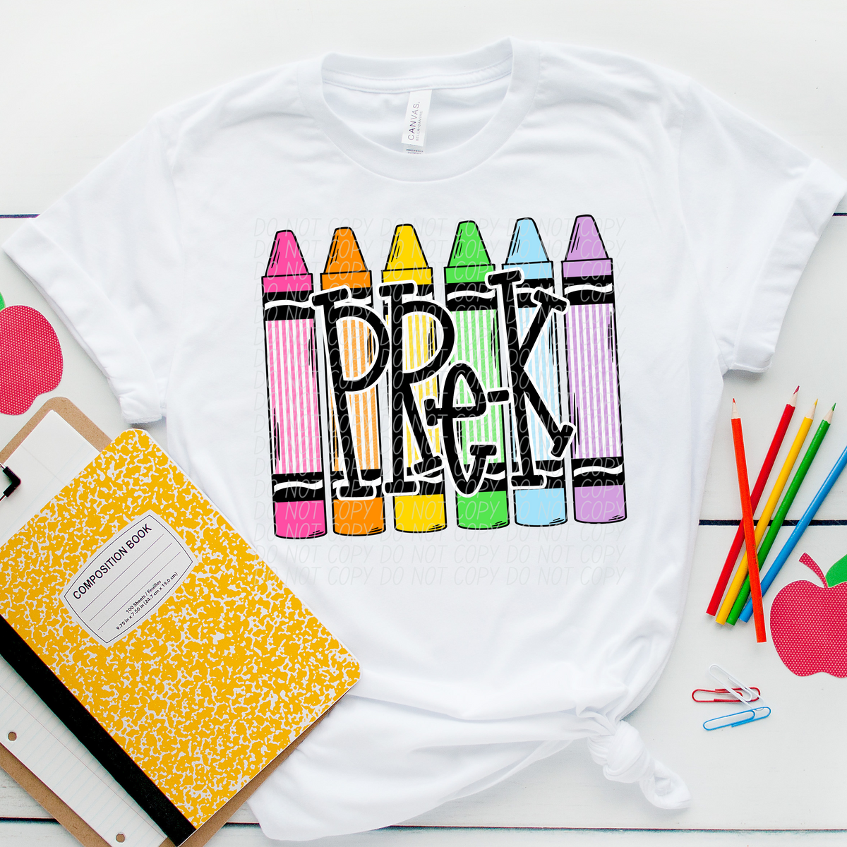 Pre k crayons GIRL CITY  DTF transfer