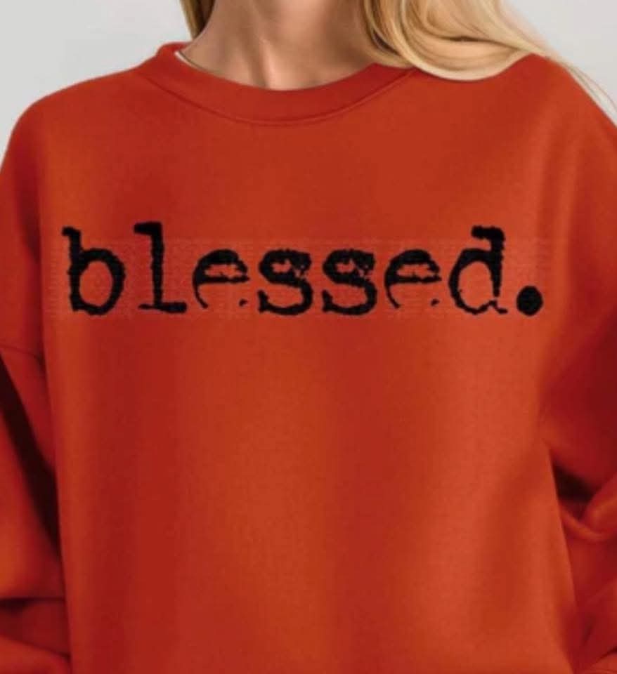 Blessed typography black TTD DTF transfer