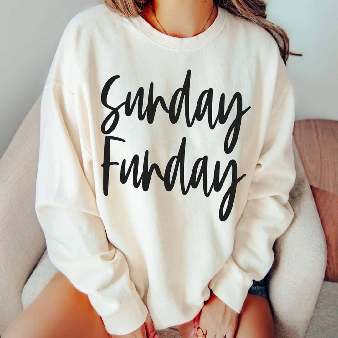 Sunday funday black font (GROVE) 50298 DTF transfer