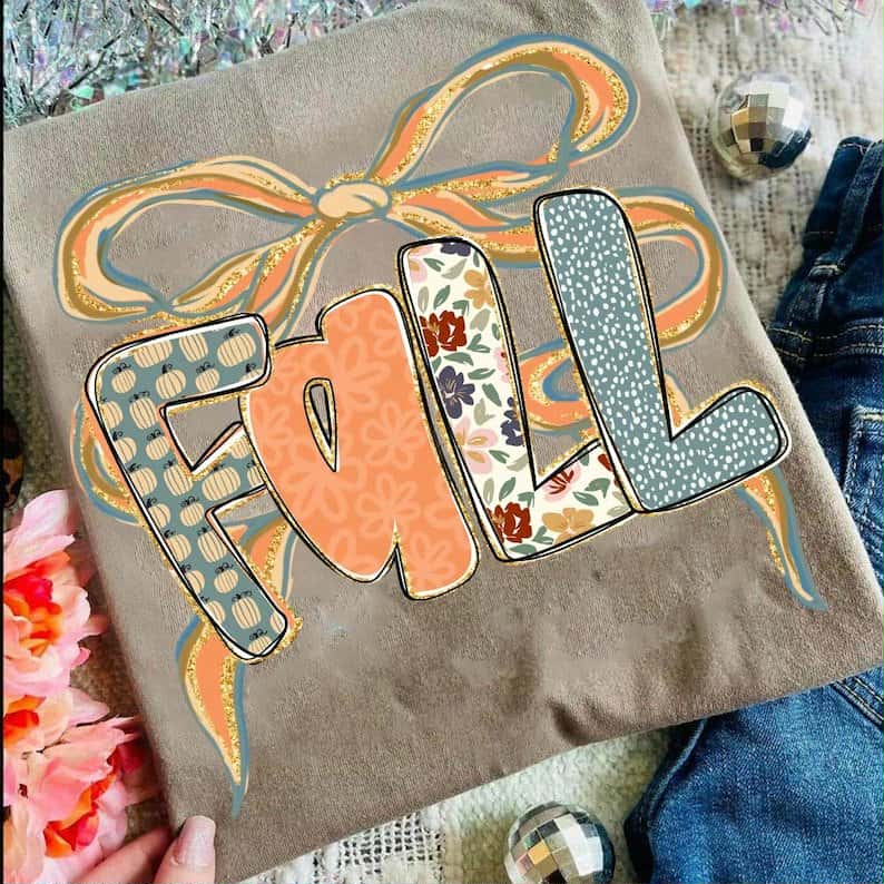 Fall with bow 109978 DTF transfer