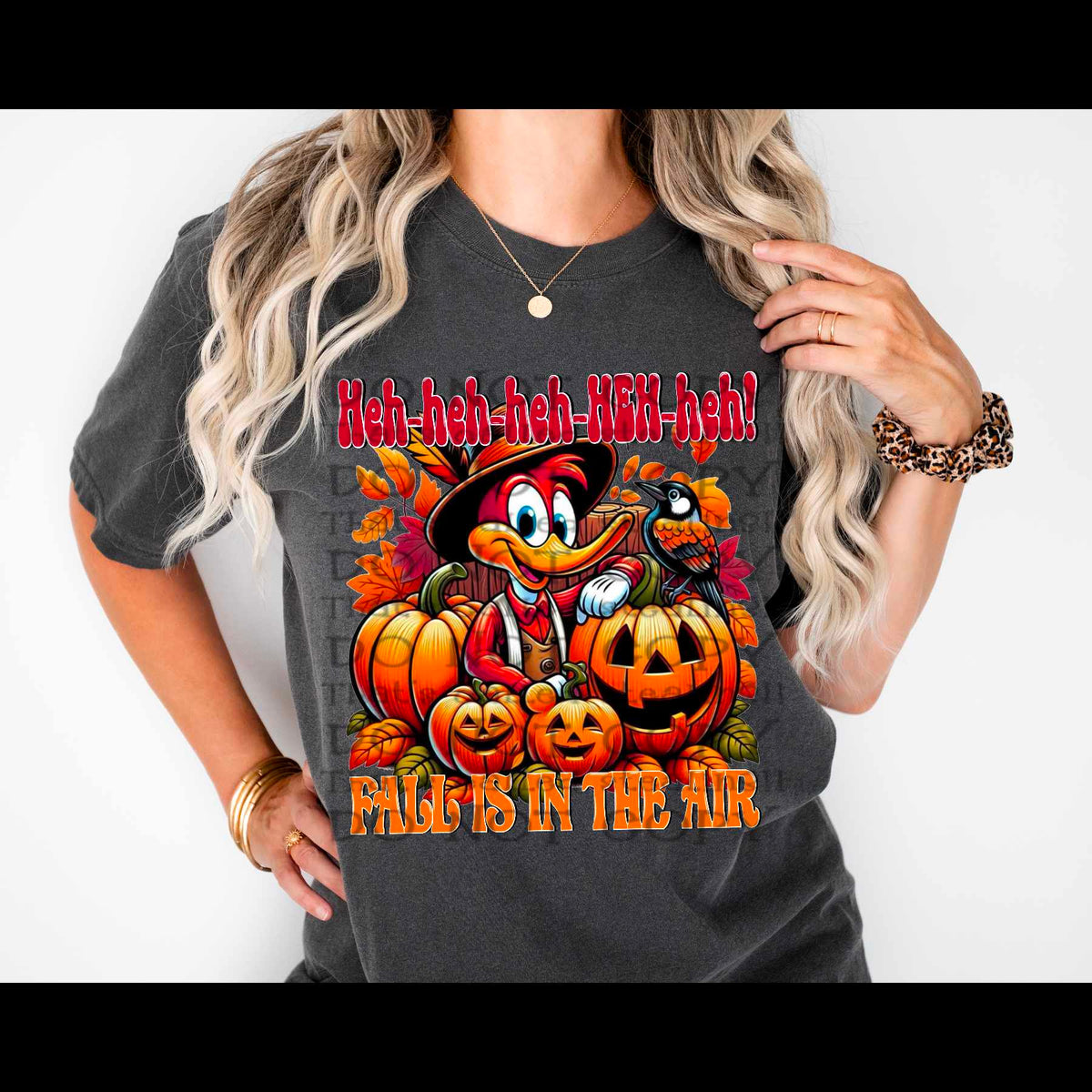 Heh heh heh heh fall is in the air duck  DTF transfer