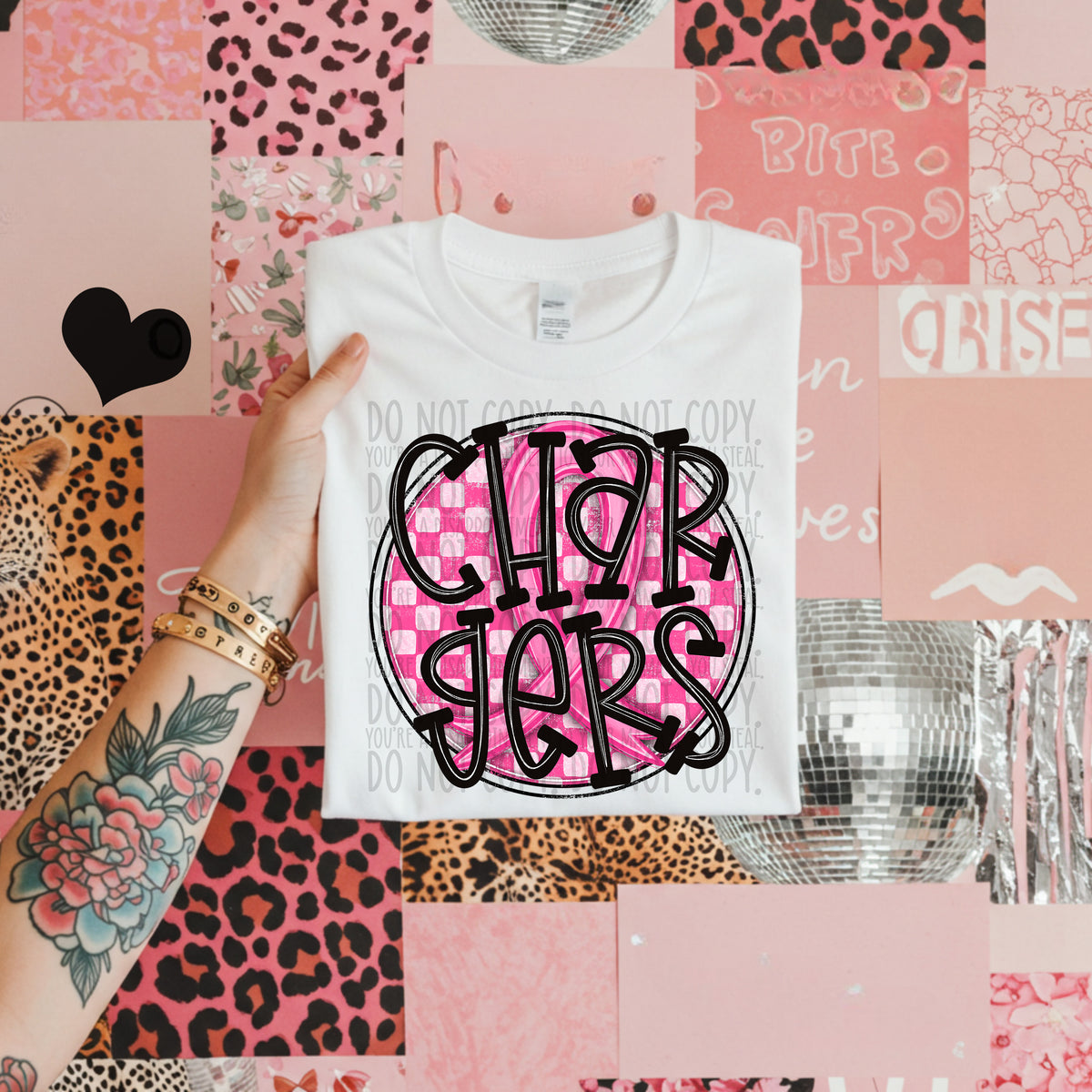 Chargers pink checkered SWD DTF transfer