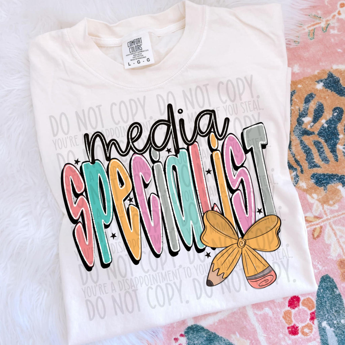 Media specialist pencil bow SWD DTF transfer