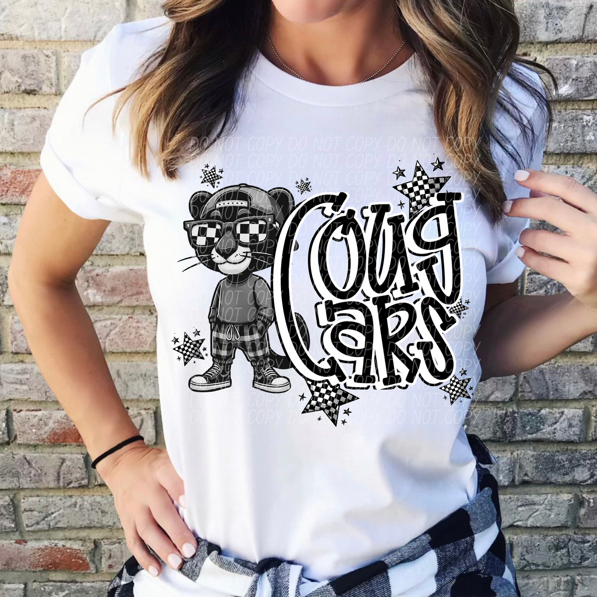 Cougars checkered city DTF transfer