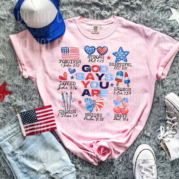 God says you are patriotic EXCLUSIVE DTF transfer