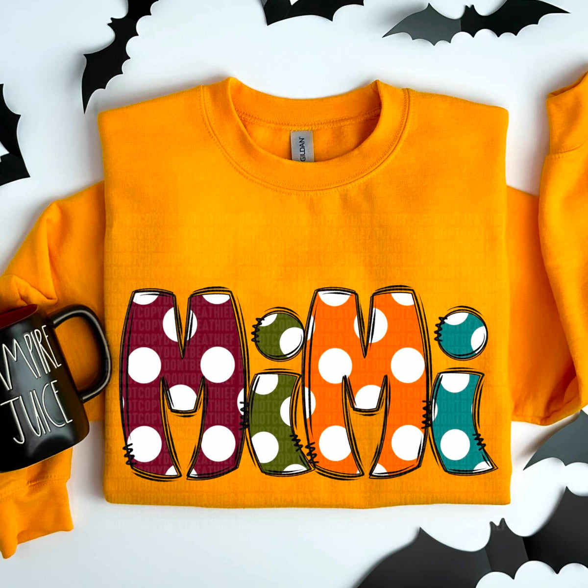 Mimi polka dots fall colors 52080 DTF transfer