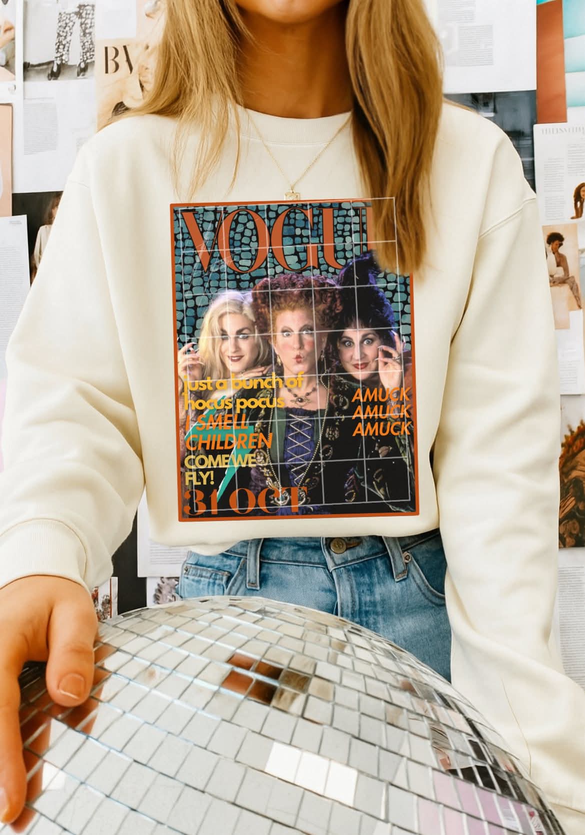 3 witches a bunch of pocus magazine DTF transfer