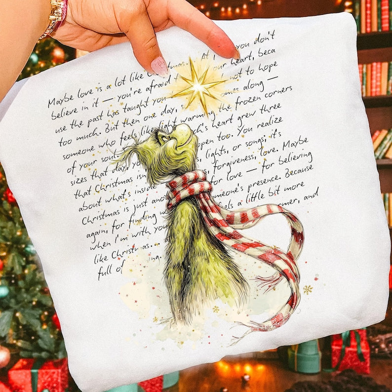 Maybe love is alot like Christmas Green guy 117206 DTF transfer