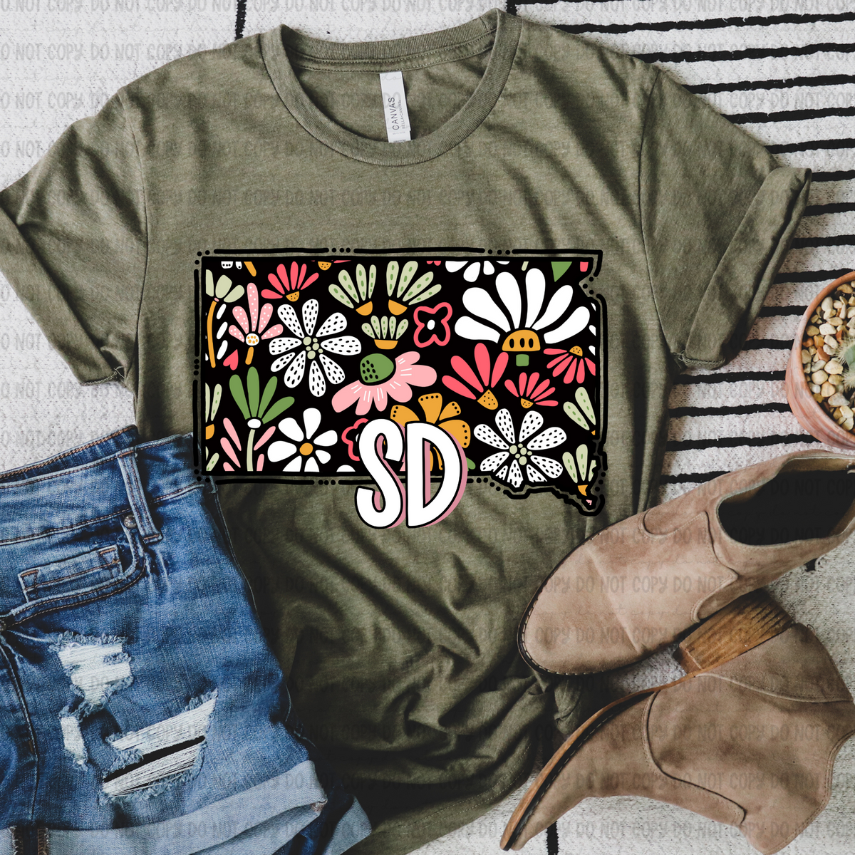 Floral states black background REVEL