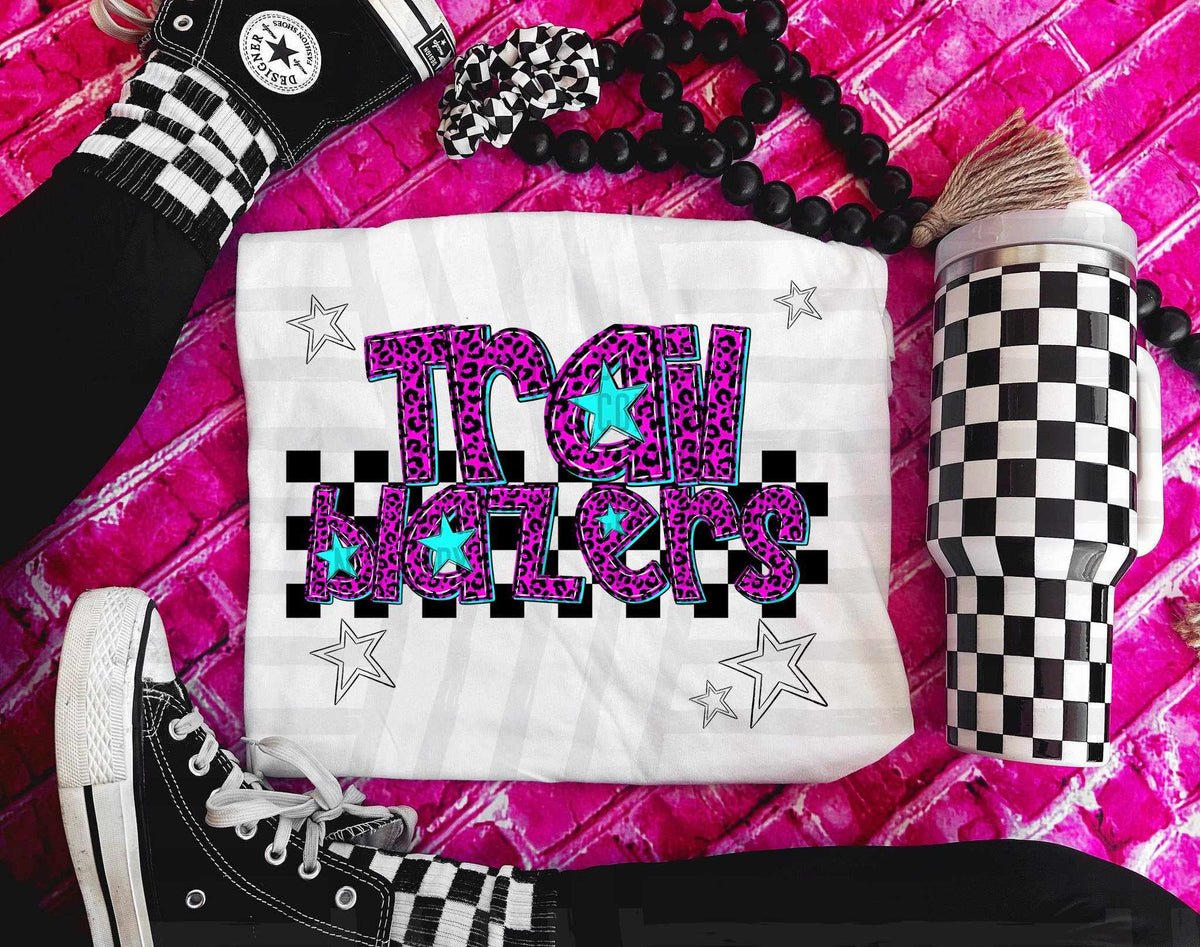 Trailblazers Pink Leopard Neon (Caplinger) DTF transfer