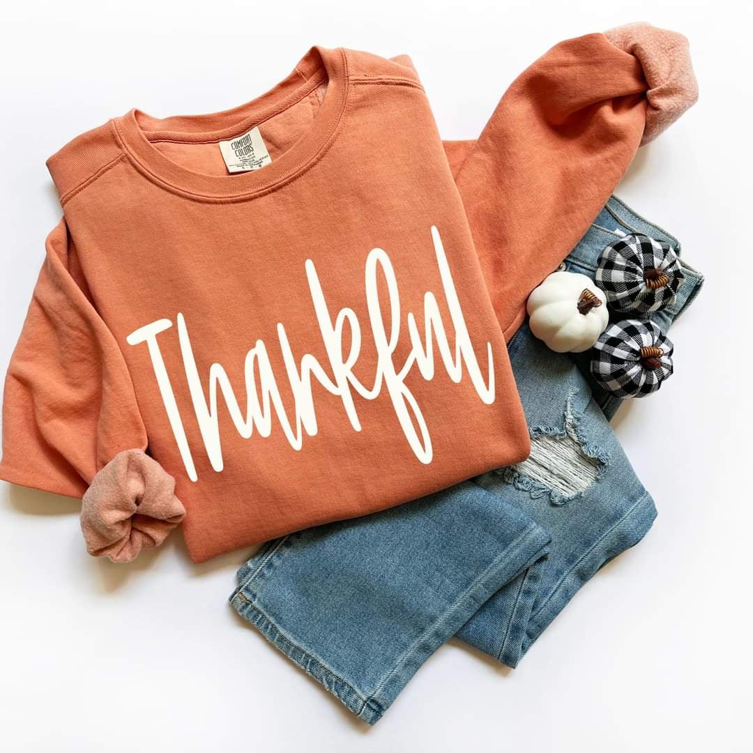 Thankful white font (GROVE) 50309 DTF transfer