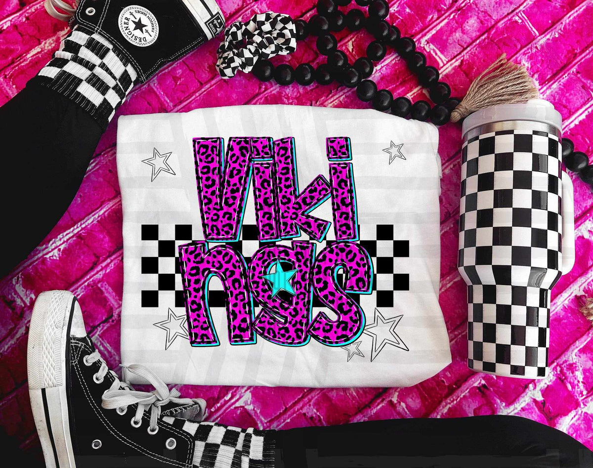 Vikings Pink Leopard Neon (Caplinger) DTF transfer