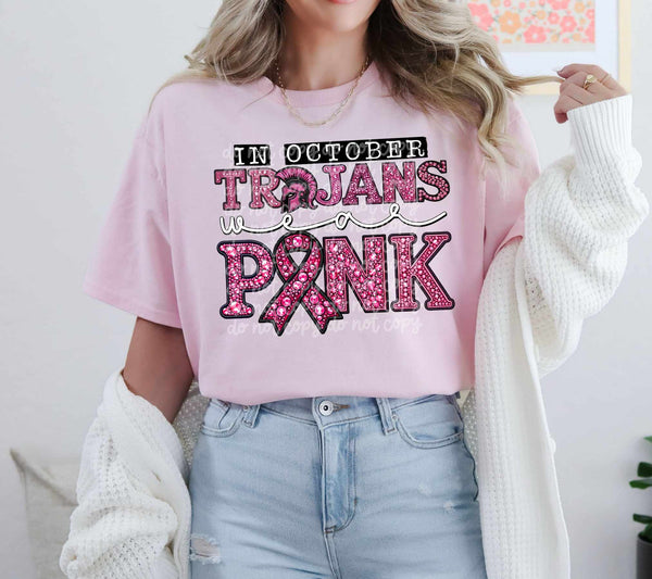 In october trojans wear pink 52021 DTF transfer