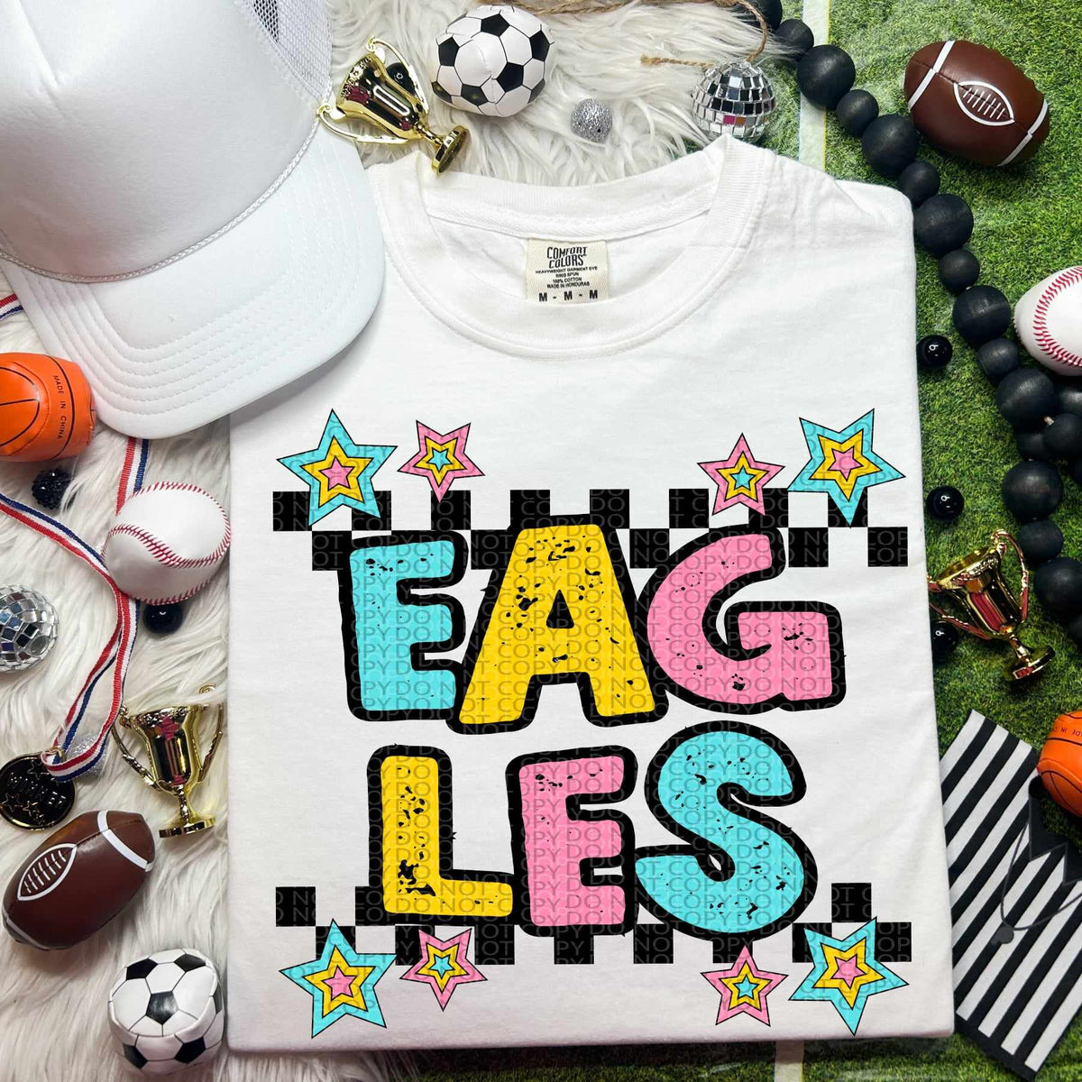 Eagles blue yellow pink 44418 DTF transfer