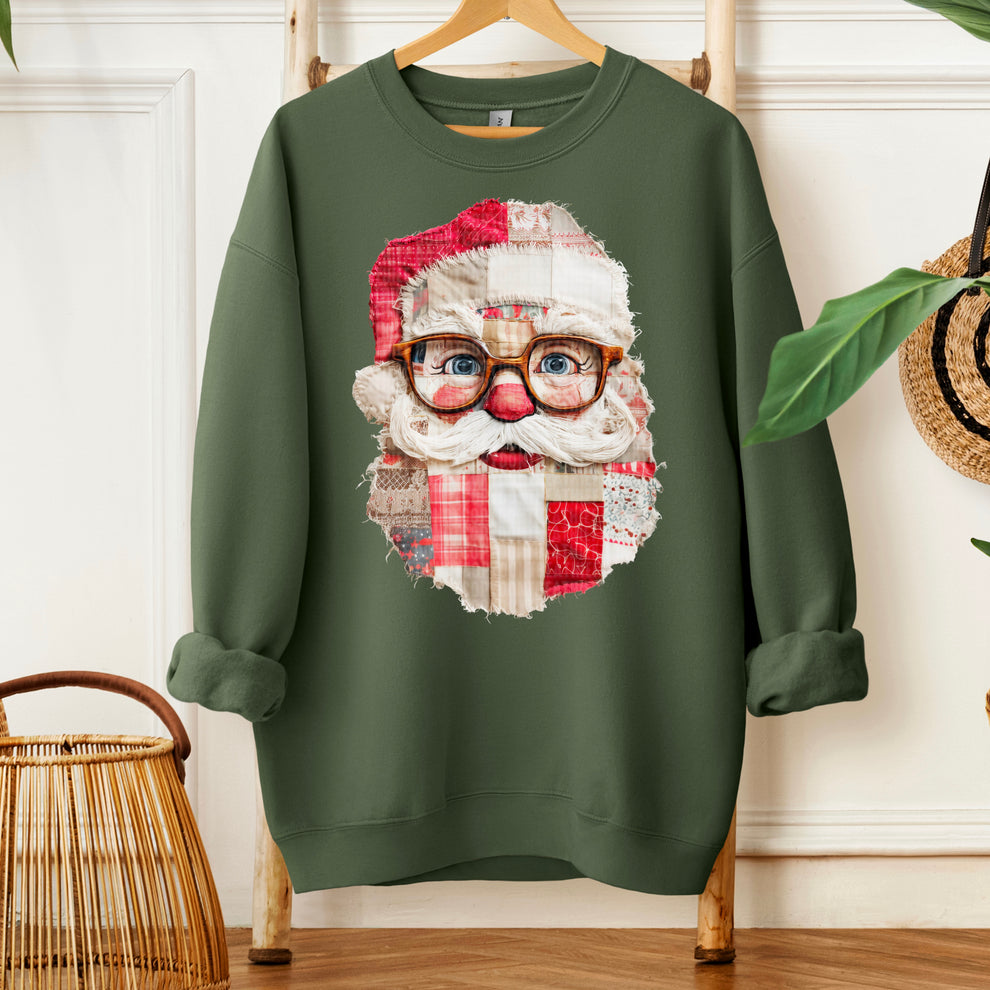 Patchwork Santa dark glasses sunday special DTF transfer