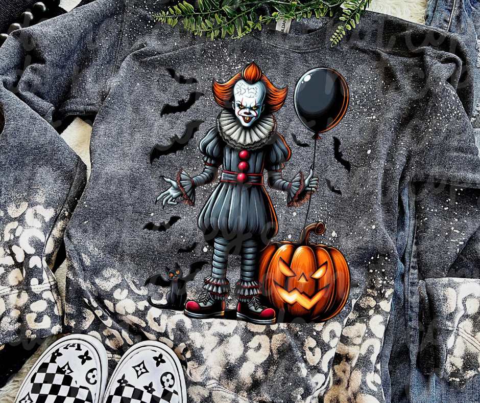 Clown with pumpkin DTF transfer
