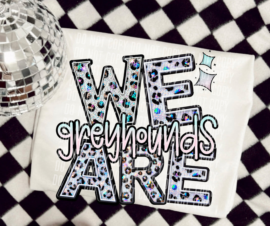 We are greyhounds leopard 50837 DTF transfer