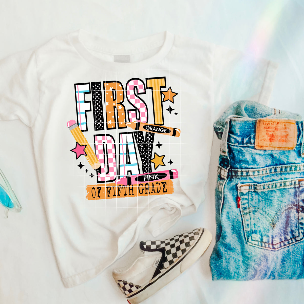 First day of fifth grade GIRL CSC DTF transfer