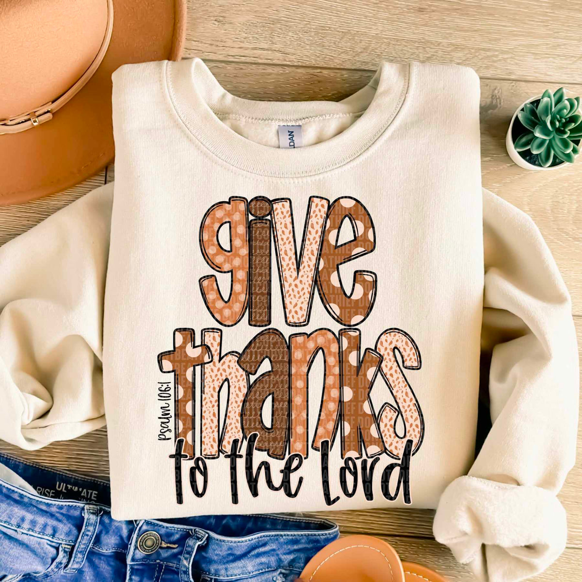 Give thanks to the lord fall filled 50668 DTF transfer