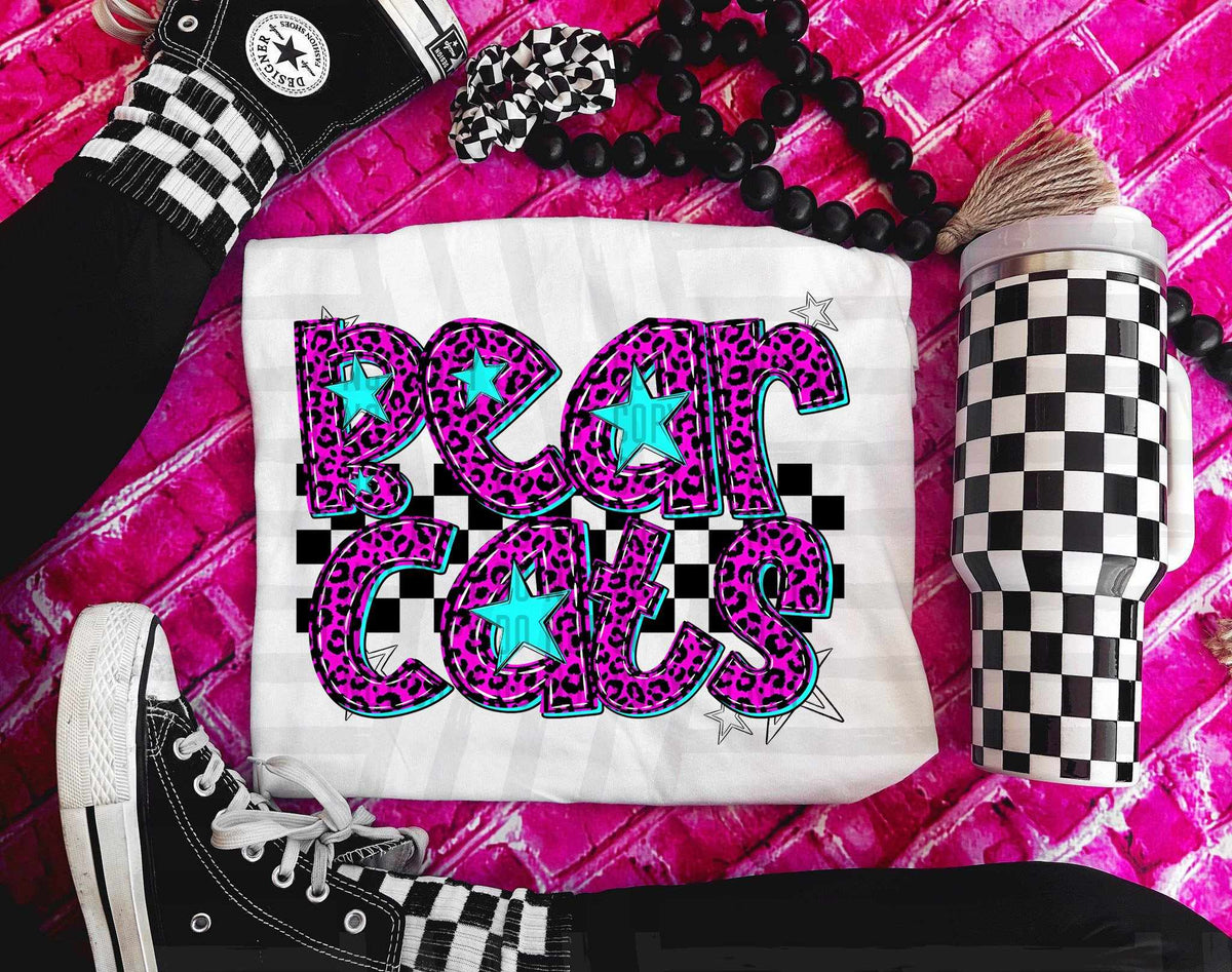 Bear Cats Pink Leopard Neon (Caplinger) DTF transfer